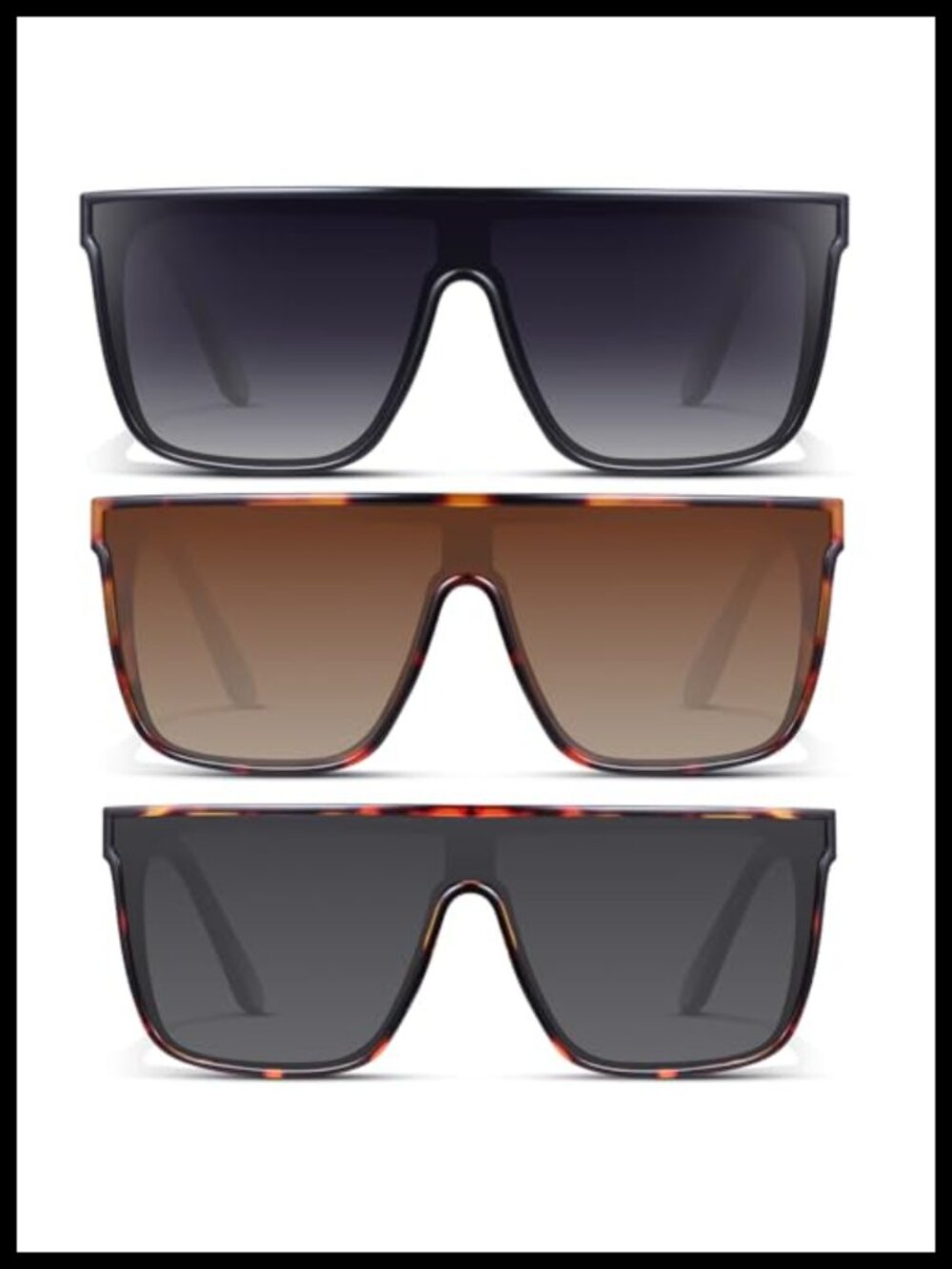 Vintage Oversized Square Sunglasses for Women UV Protection Big Frame Shades